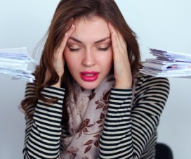 stressed woman at work