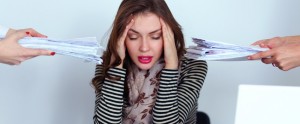 stressed woman at work