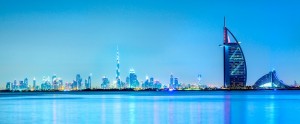 dubai skyline at dusk